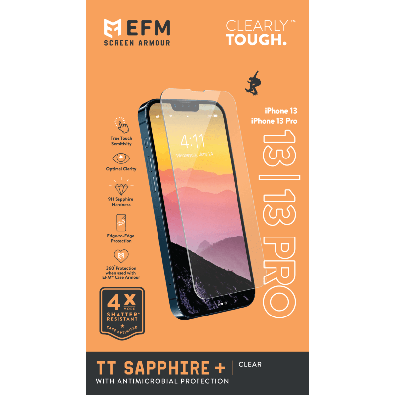 EFM TT Sapphire+ Screen Armour for iPhone 13 (6.1" and 6.1" Pro) - Clear