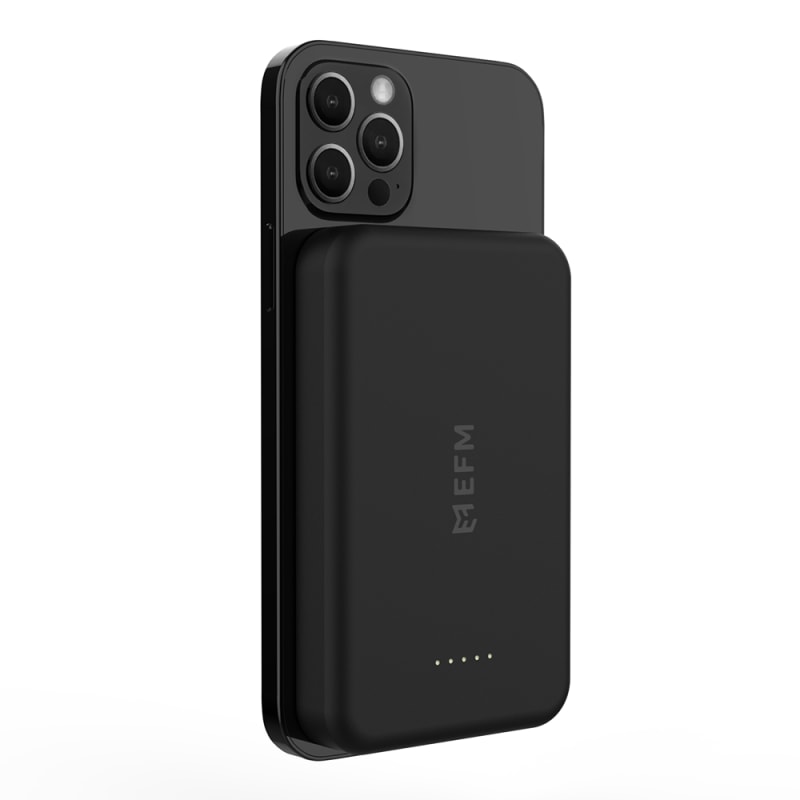 EFM FLUX 5000mAh Wireless Power Bank With Magnetic Alignment - Charcoal
