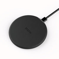 Thumbnail for EFM Leather Wireless Charge Pad 15W Qi WPC Certified with USB Wall Adapter - Black