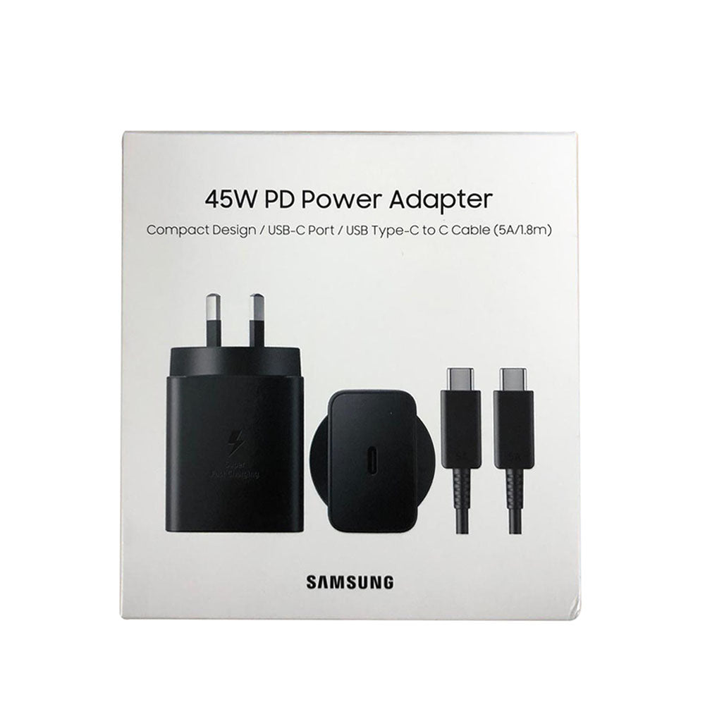 Samsung  45W AC Charger Power Adapter with extra-long 1.8m USB-C Cable - Black