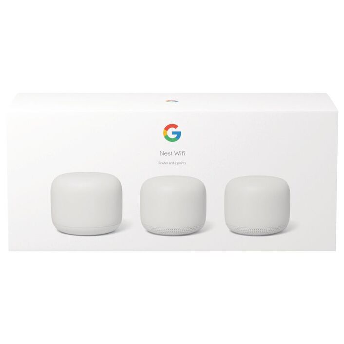 Google Nest Wifi Mesh Router 3 Pack (Base Router + 2 x Wifi Extender Points)