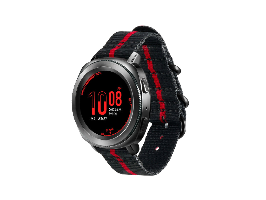 Samsung Premium Strap Black/Red - Gear Sport