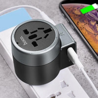 Thumbnail for Hoco AC4 USB Charger Universal World Travel Adapter US/UK/EU/AU Plug Converter