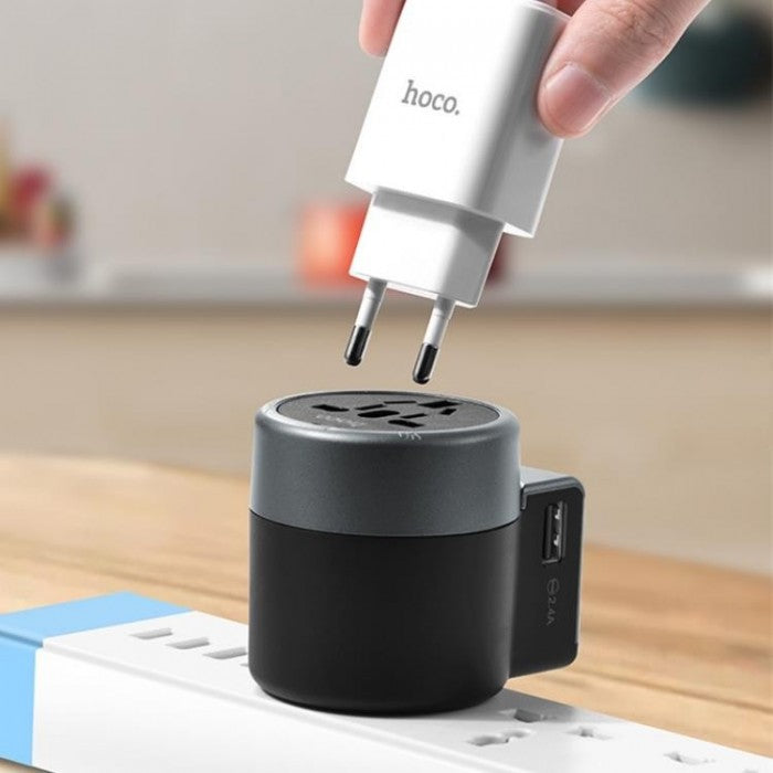 Hoco AC4 USB Charger Universal World Travel Adapter US/UK/EU/AU Plug Converter
