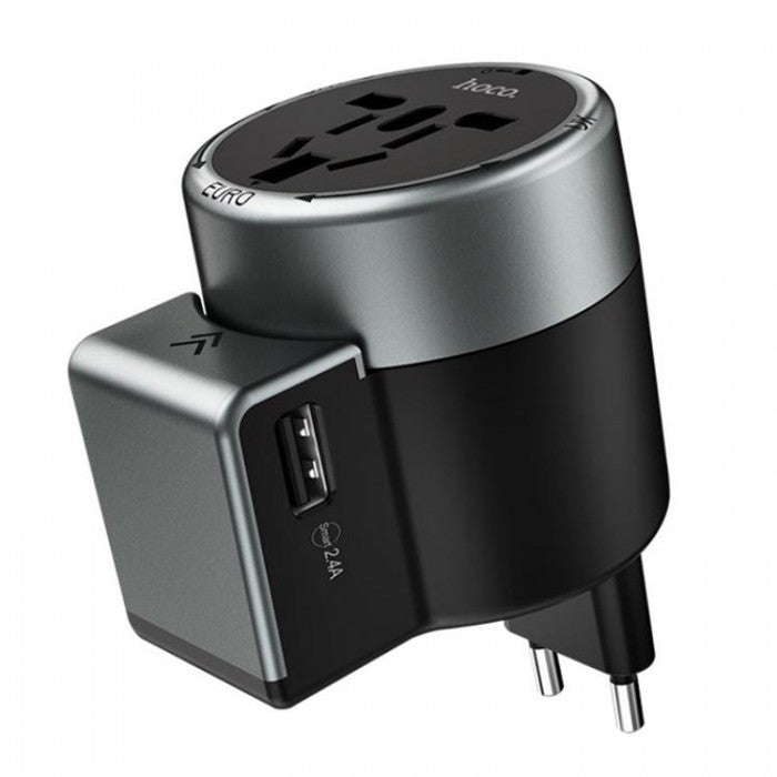 Hoco AC4 USB Charger Universal World Travel Adapter US/UK/EU/AU Plug Converter