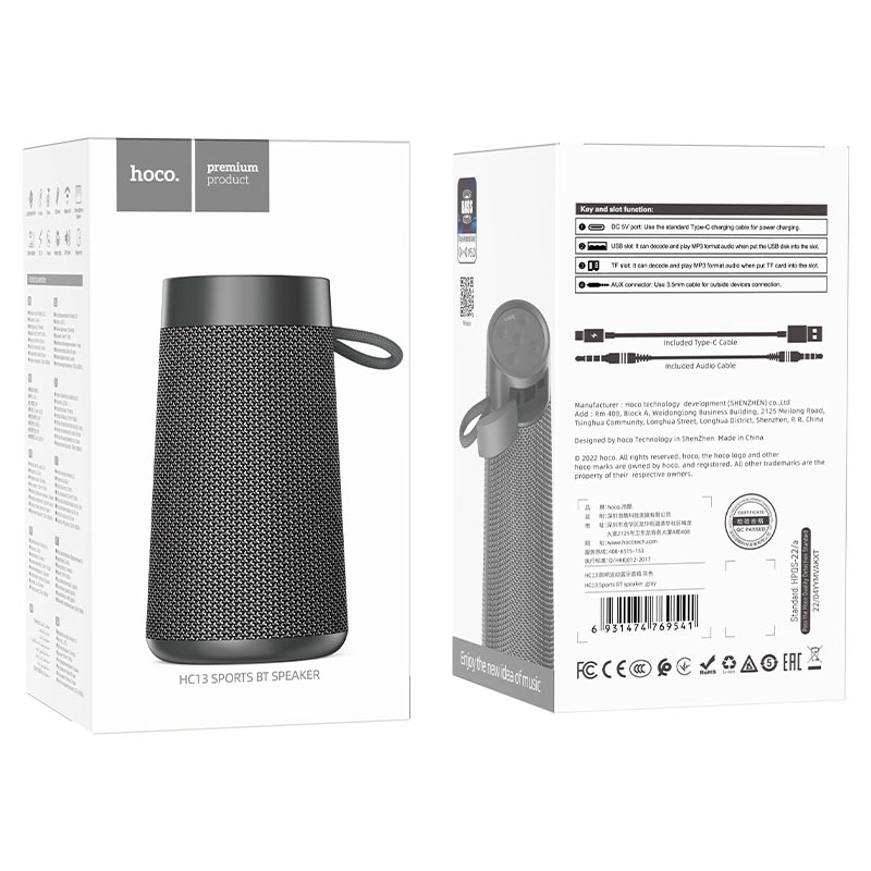Hoco HC13 Waterproof IPX4 Bluetooth Speaker - Black