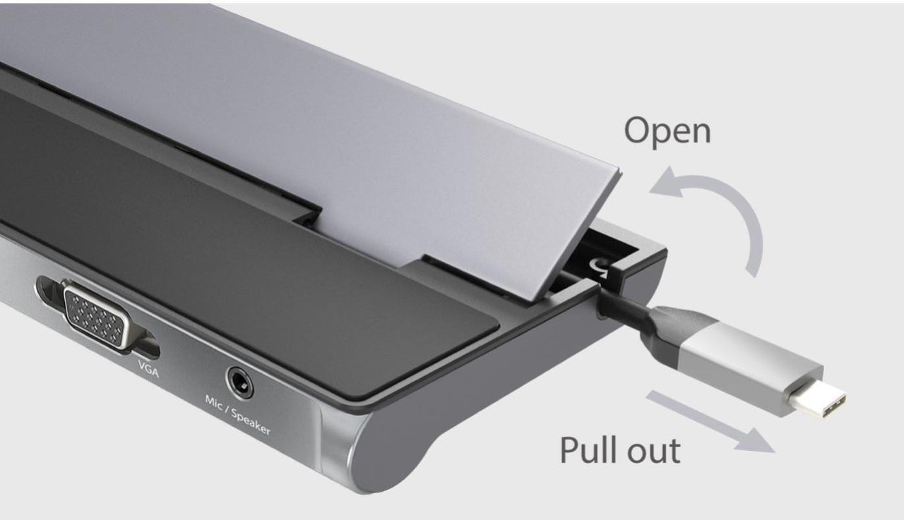 J5create USB-C Triple Display Docking Station with 100W PD Adaptor  - Grey