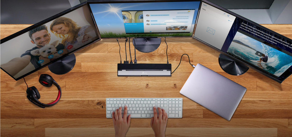 J5create USB-C Triple Display Docking Station with 100W PD Adaptor  - Grey