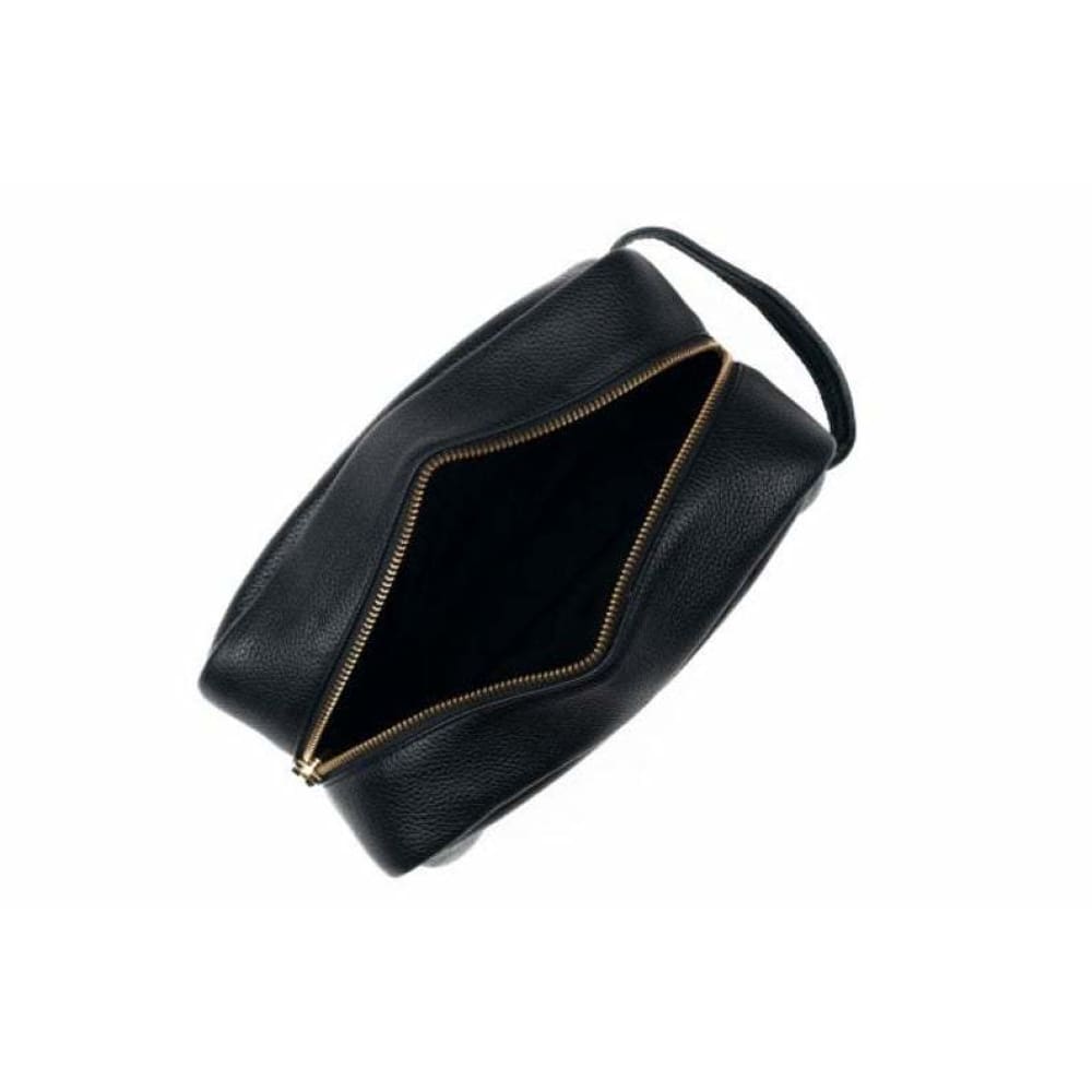 Leather United Unisex Dopp Kit - Black (Genuine Leather) - Accessories