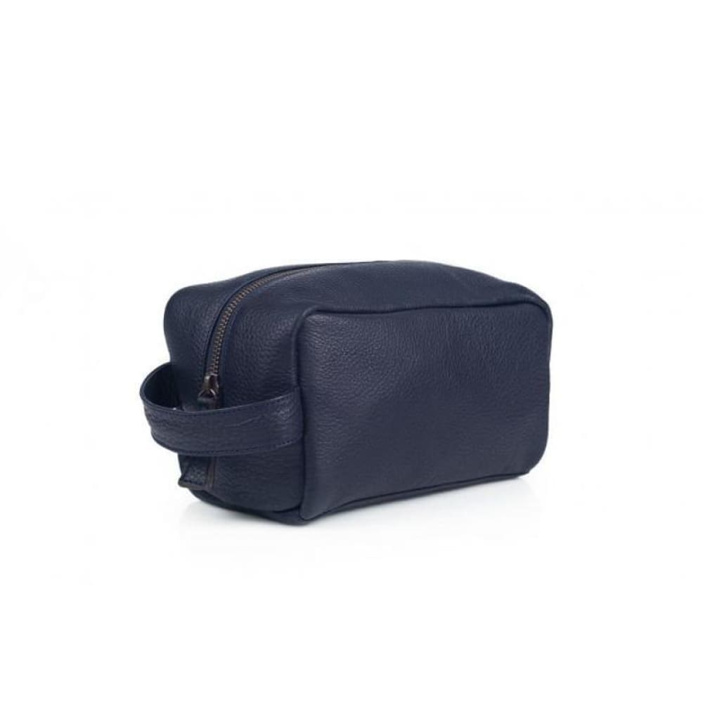 Leather United Unisex Dopp Kit - Blue (Genuine Leather) - Accessories