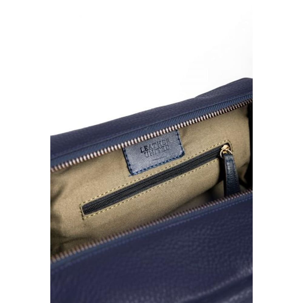 Leather United Unisex Dopp Kit - Blue (Genuine Leather) - Accessories