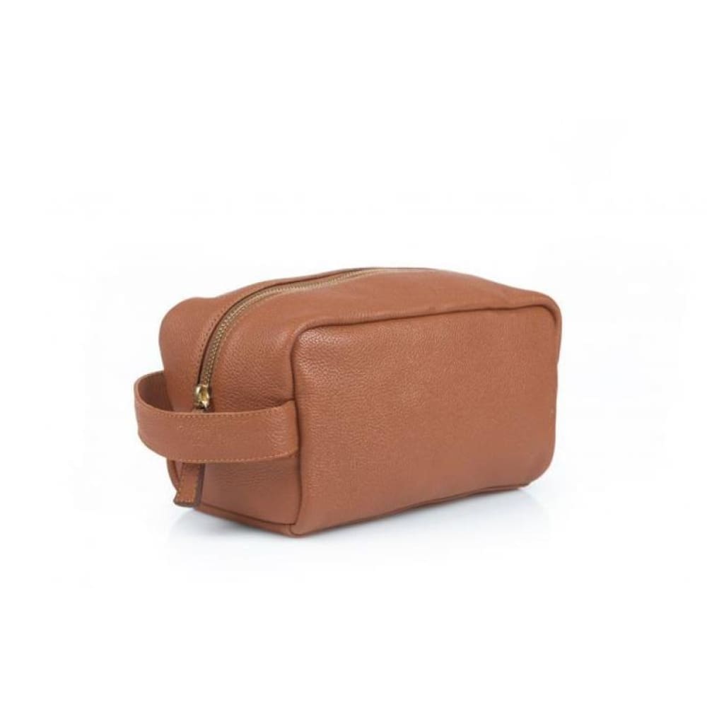Leather United Unisex Dopp Kit - Tan (Genuine Leather) - Accessories
