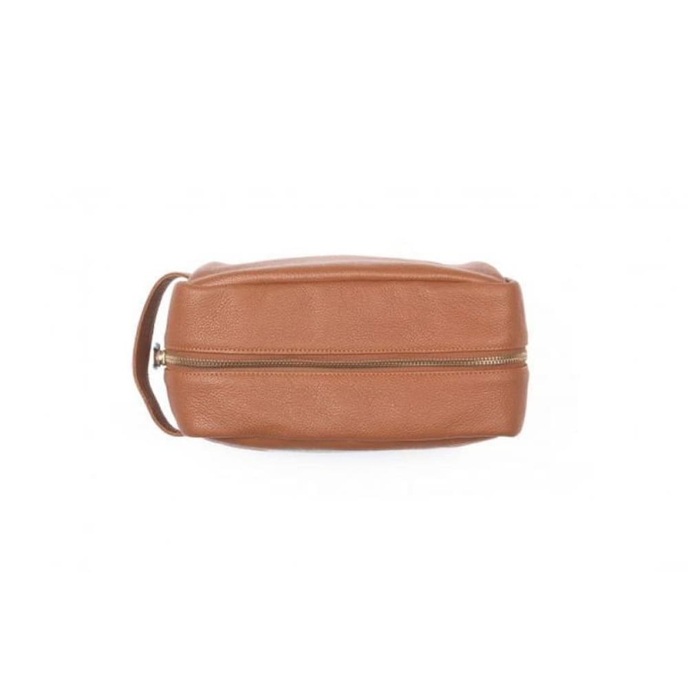 Leather United Unisex Dopp Kit - Tan (Genuine Leather) - Accessories