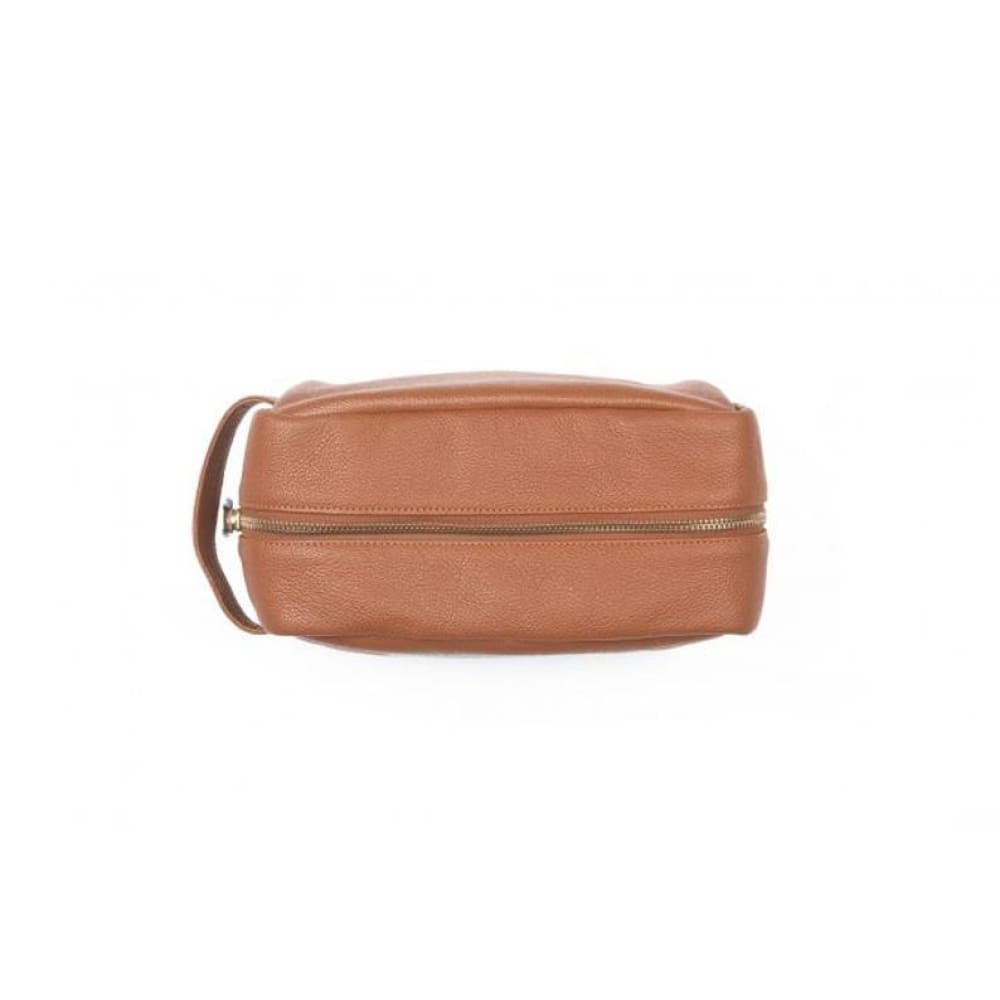 Leather United Unisex Dopp Kit - Tan (Genuine Leather) - Accessories