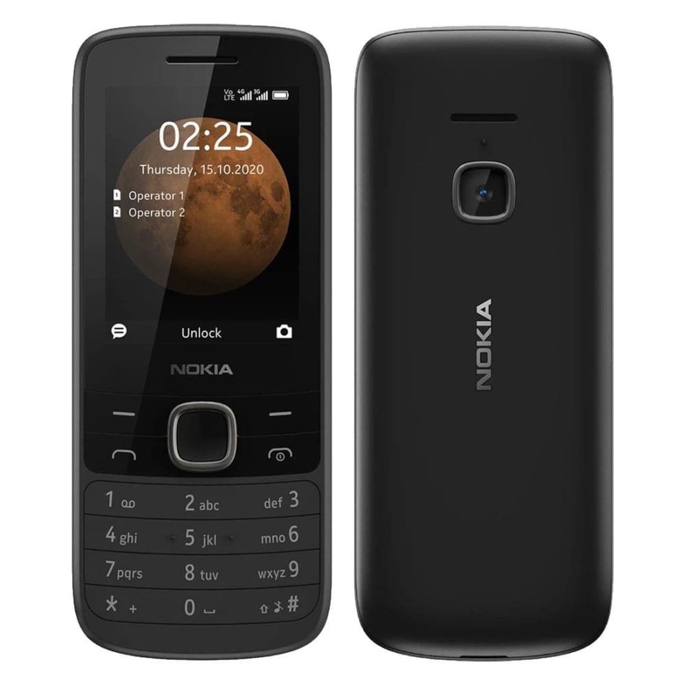 Nokia 225 (4G Keypad Candy Bar) - Black - Mobiles