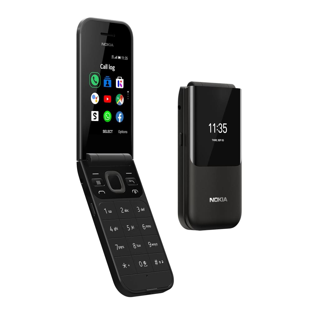 Nokia 2720 Flip 4G Seniors Phone TA-1168 - Black - Mobiles