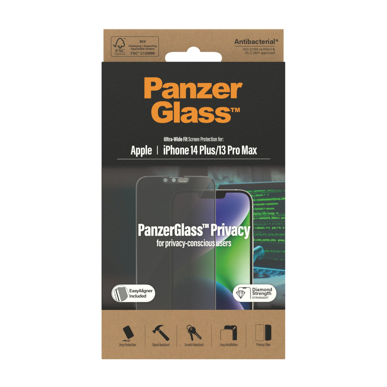PanzerGlass Privacy Screen Protector for  iPhone 14 Plus, iPhone 13 Pro Max