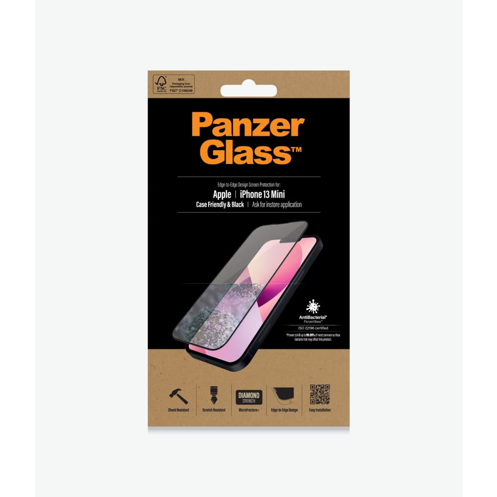 Panzer Glass Screen Protector Pro for iPhone 13 Mini - Black - Accessories