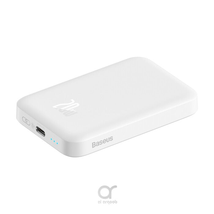 Baseus 20W 6000mAh Magnetic Wireless Charging Power bank - White (Magsafe Compatible)