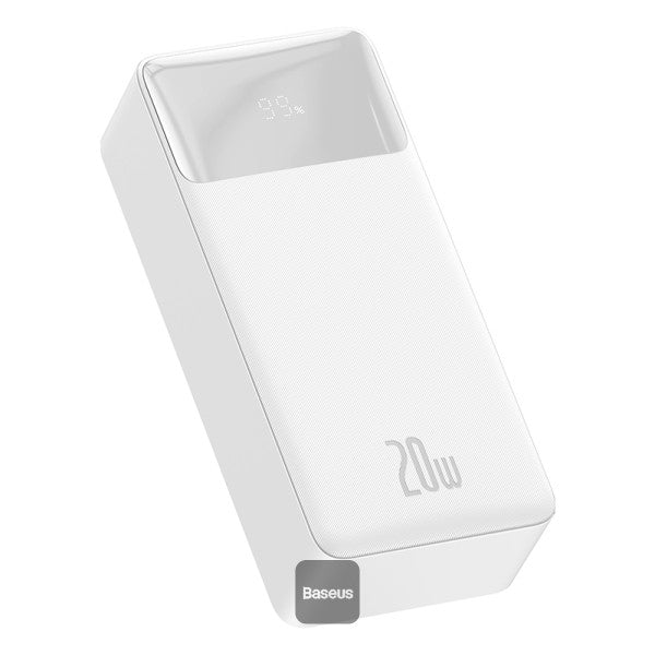 Baseus 20W 30000mAh Bipow Digital Display Power bank - White