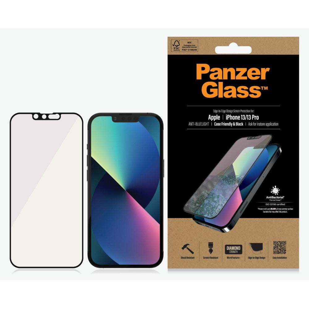 Panzer Glass Anti-bluelight Screen Protector for iPhone 13/13 Pro - Black