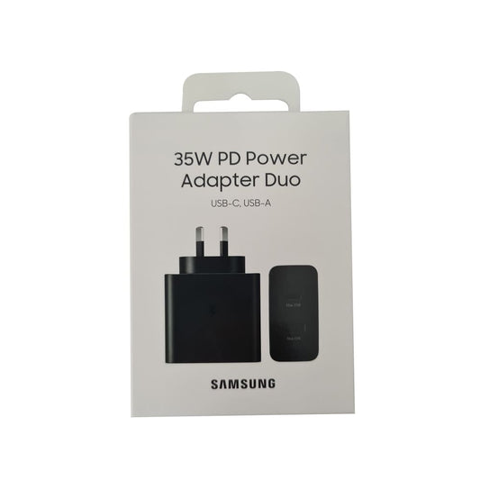 Samsung 35W Power Adapter Charger Duo DUAL port PD 3.0 (USB-C + USB-A) - Black - Accessories