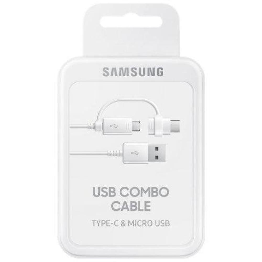 Samsung Data Cable Combo Type C & Micro USB - White New - Accessories