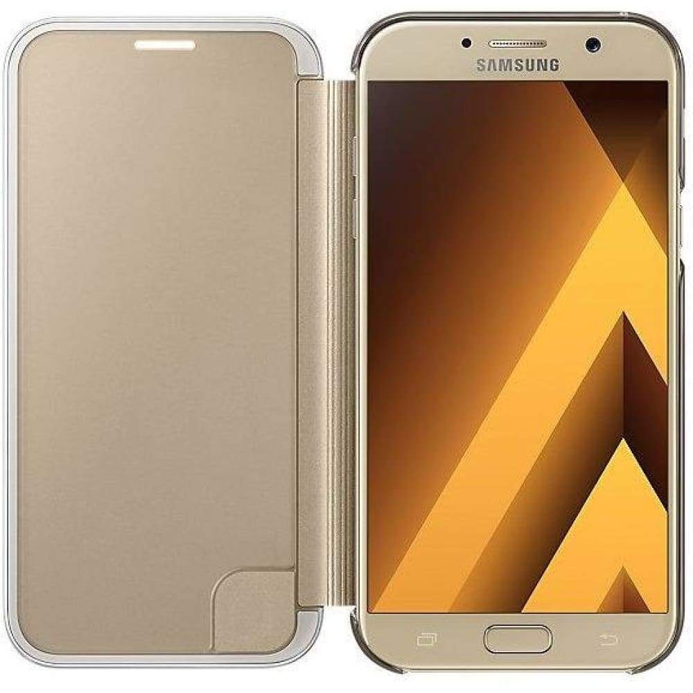 Samsung Galaxy A7 Clear View Cover - Gold - Accessories