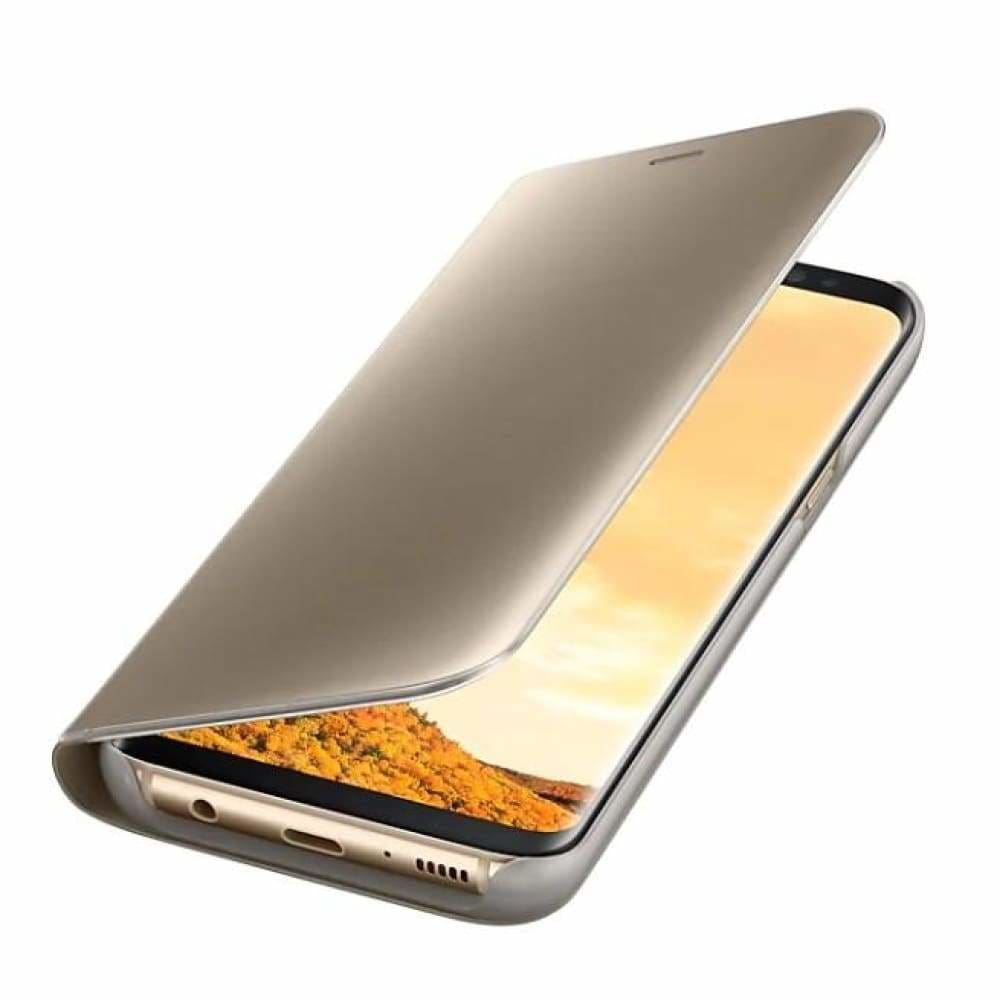 Samsung Galaxy S8 Clear View Standing Cover Case - Gold - Accessories