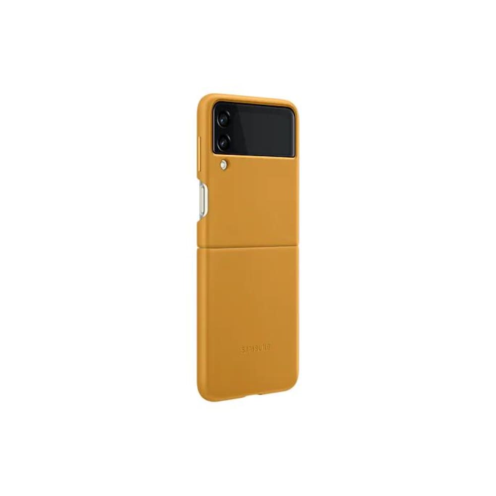 Samsung Leather Cover for Galaxy Flip 3 - Mustard - Accessories