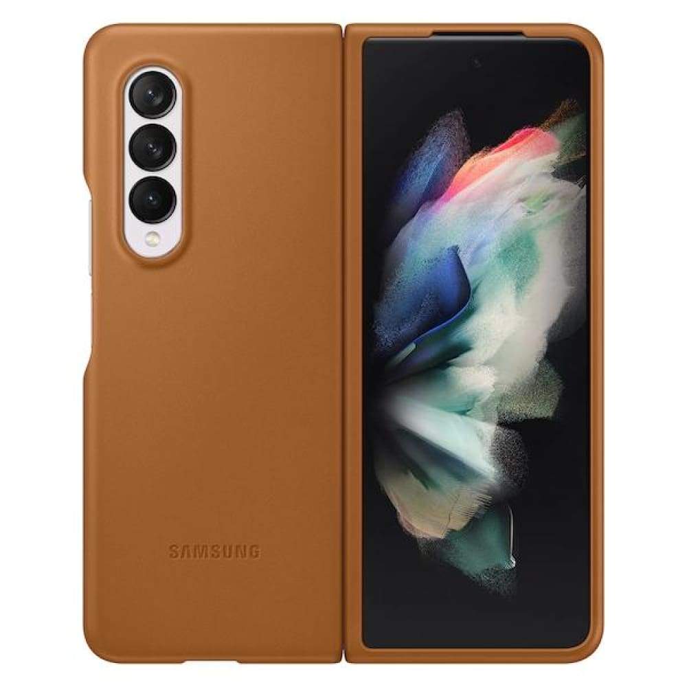 Samsung Leather Cover for Galaxy Fold 3 - Camel - Accessories