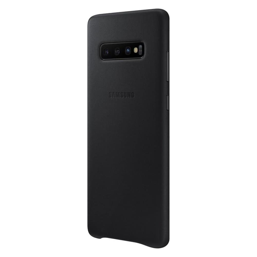 Samsung Leather Cover suits Galaxy S10+ (6.4) - Black - Accessories