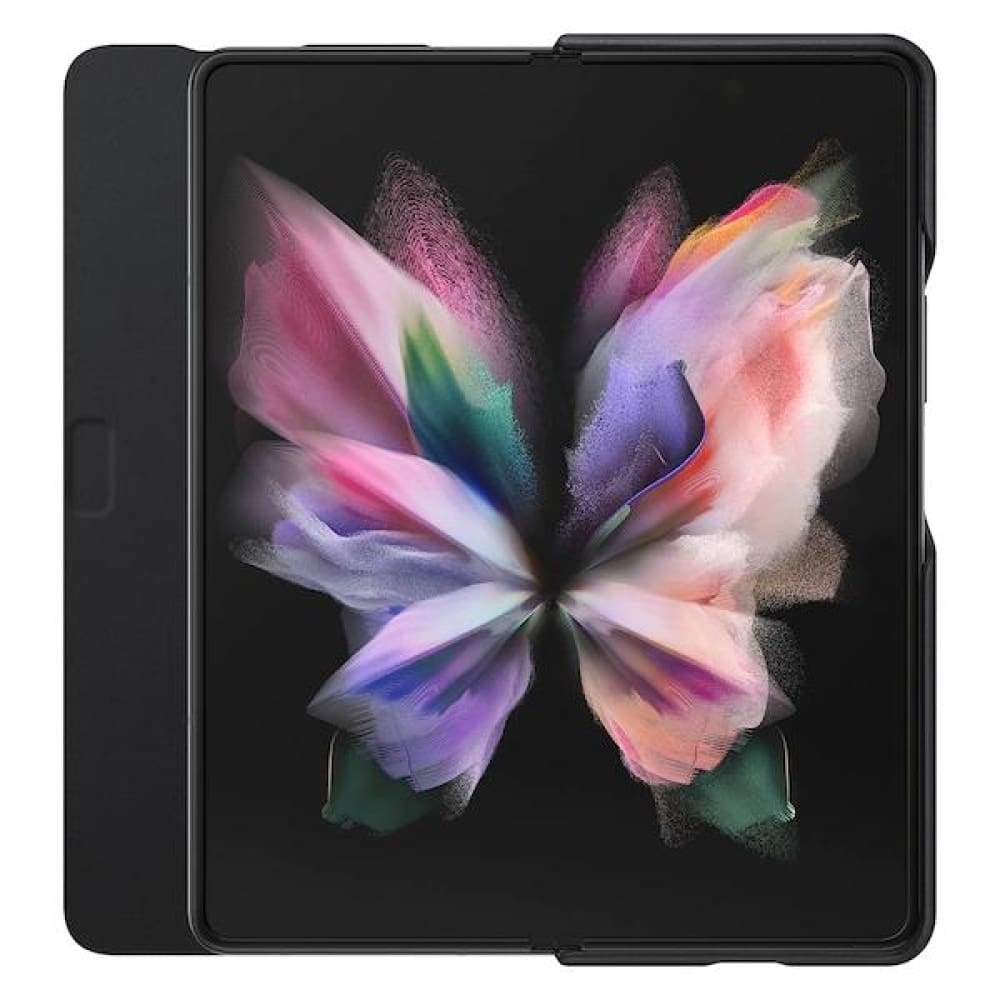 Samsung Leather Flip Cover for Galaxy Fold 3 - Black - Accessories