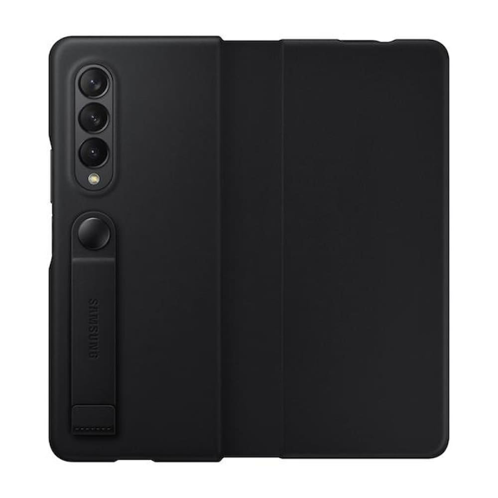 Samsung Leather Flip Cover for Galaxy Fold 3 - Black - Accessories