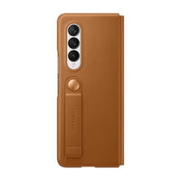 Thumbnail for Samsung Leather Flip Cover for Galaxy Fold 3 - Camel - Accessories