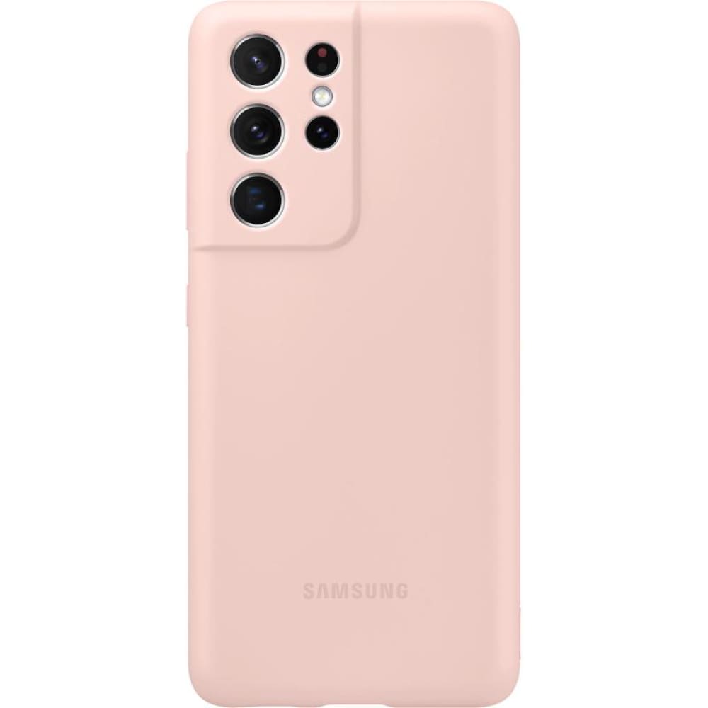Samsung Silicon Cover Case for Galaxy S21 Ultra - Pink - Accessories