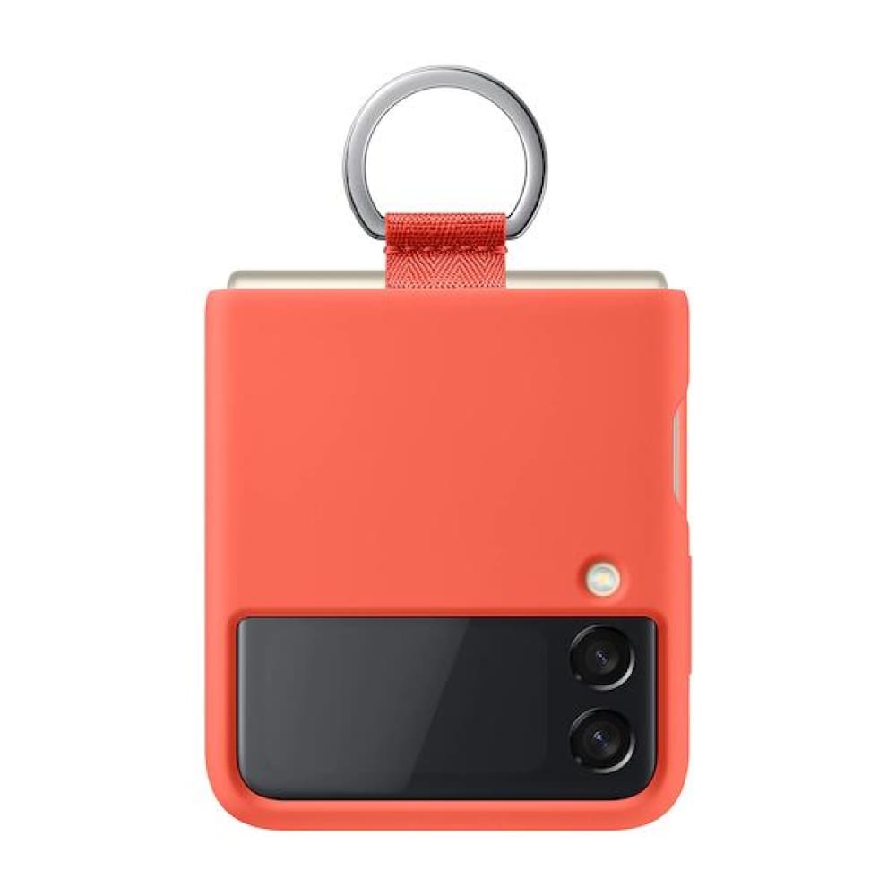 Samsung Silicone Cover With Ring for Galaxy Flip 3 - Coral - Accessories