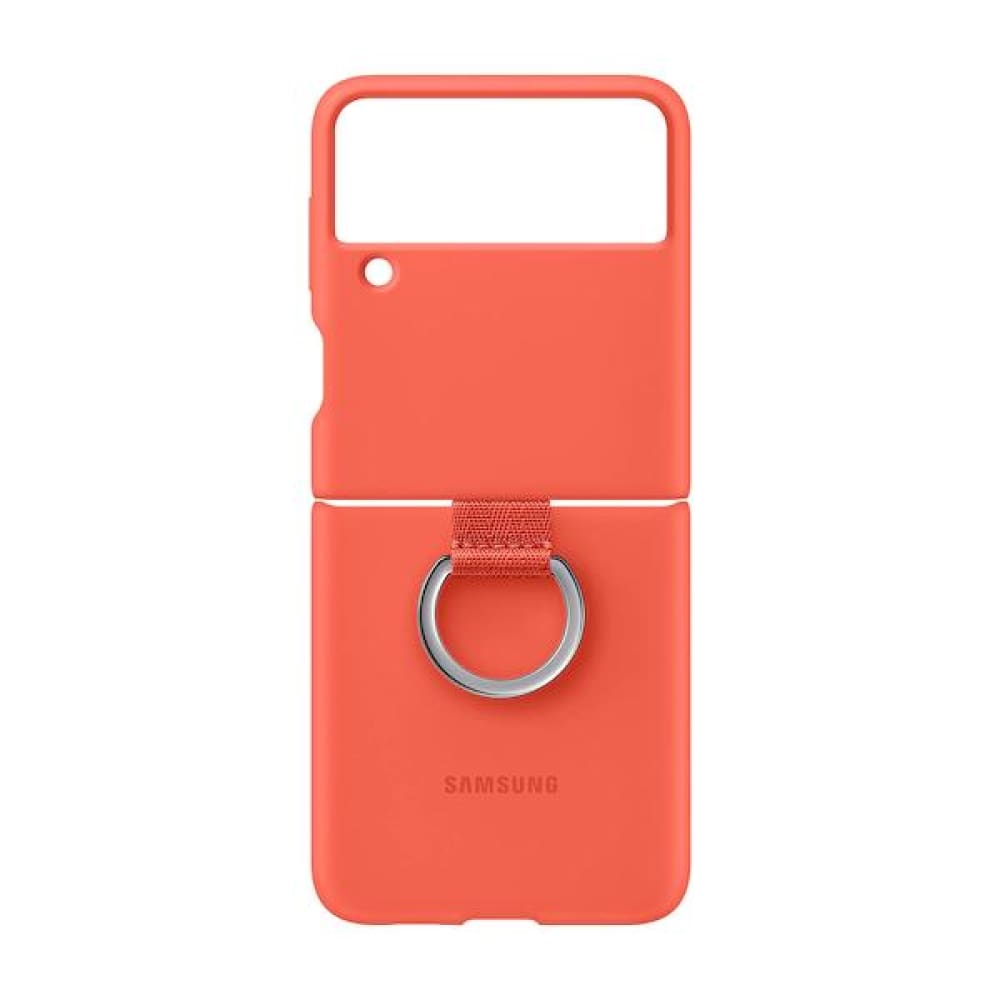 Samsung Silicone Cover With Ring for Galaxy Flip 3 - Coral - Accessories