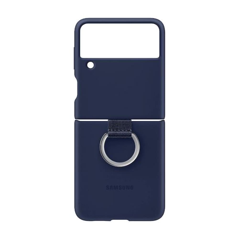 Samsung Silicone Cover With Ring for Galaxy Flip 3 - Navy - Accessories