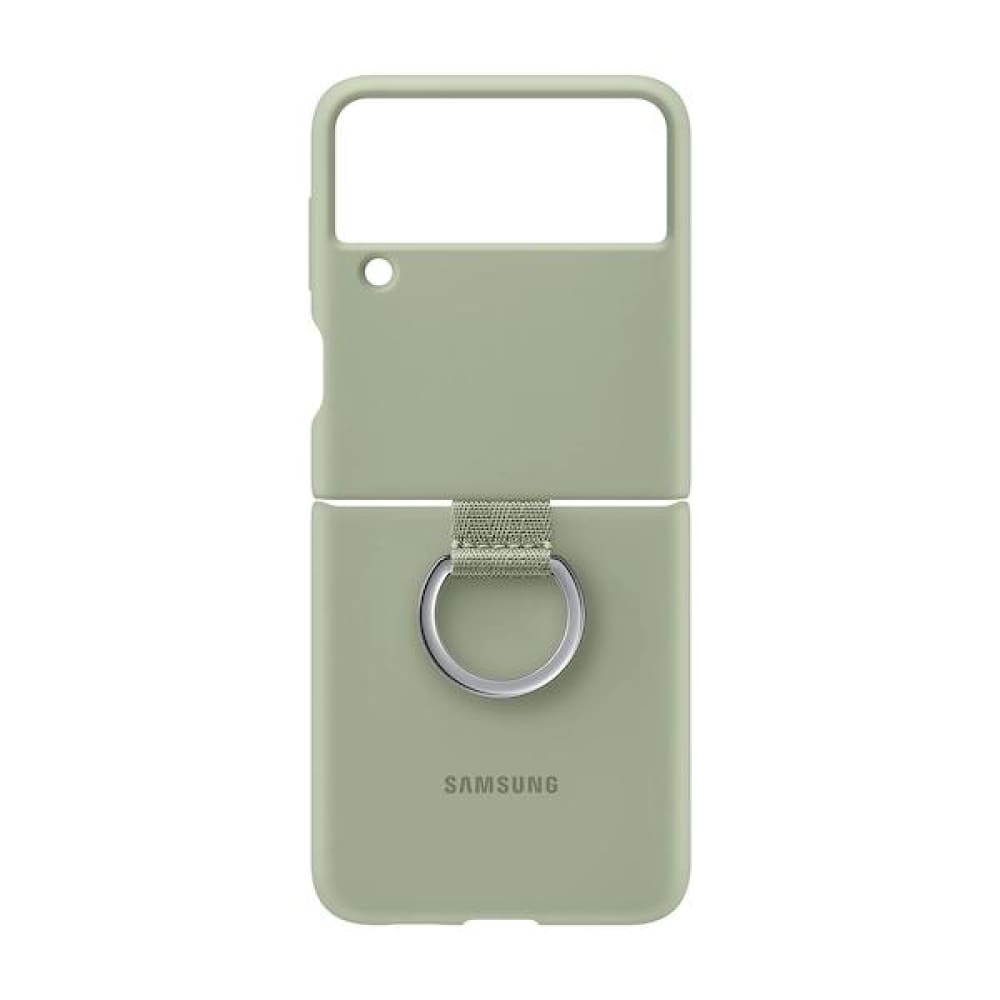 Samsung Silicone Cover With Ring for Galaxy Flip 3 - Olive Green - Accessories