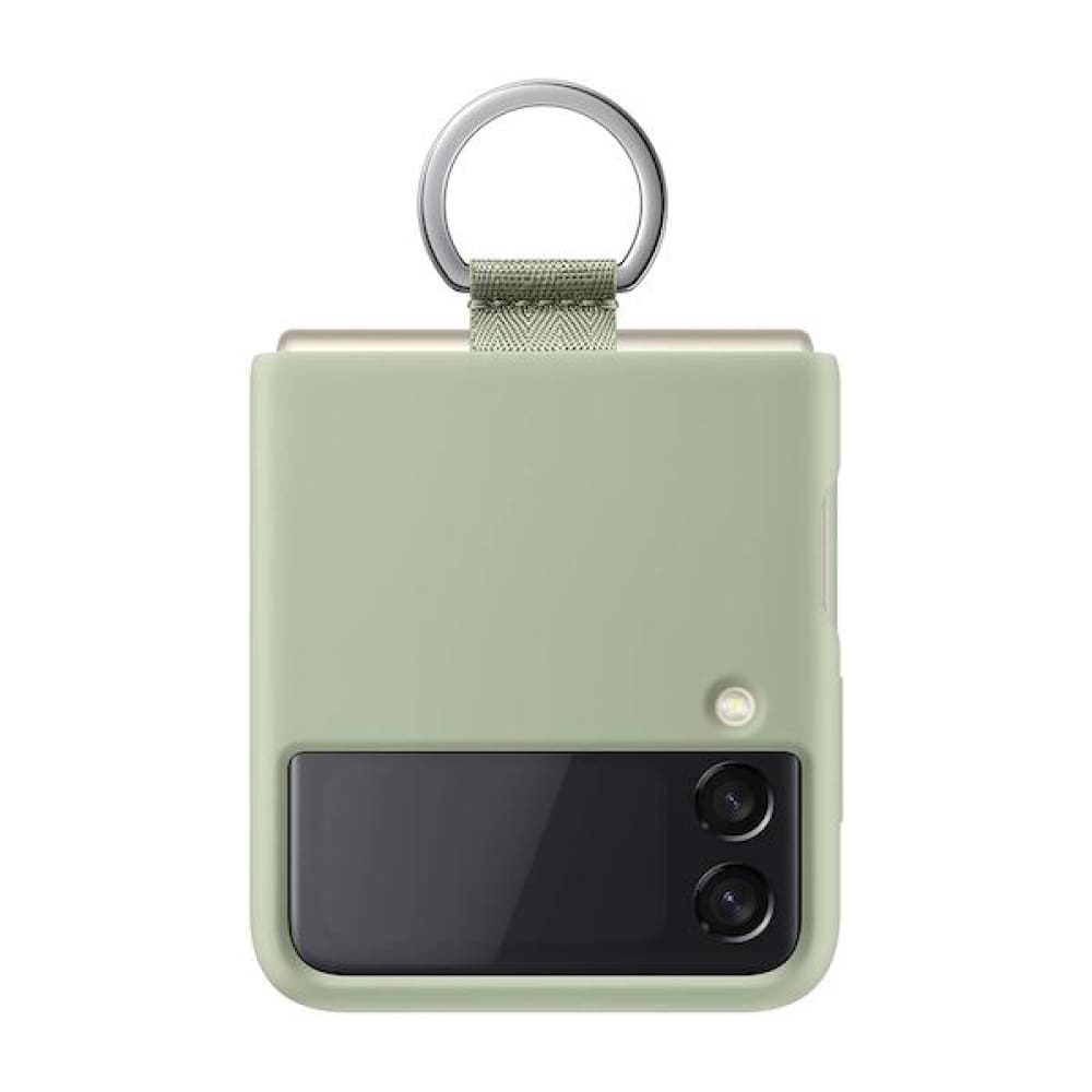 Samsung Silicone Cover With Ring for Galaxy Flip 3 - Olive Green - Accessories