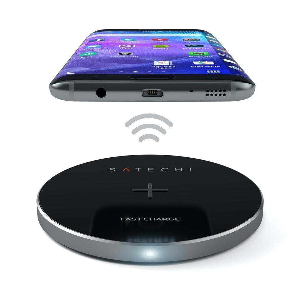 Satechi Aluminium Fast Wireless Charger - Space Grey - Accessories