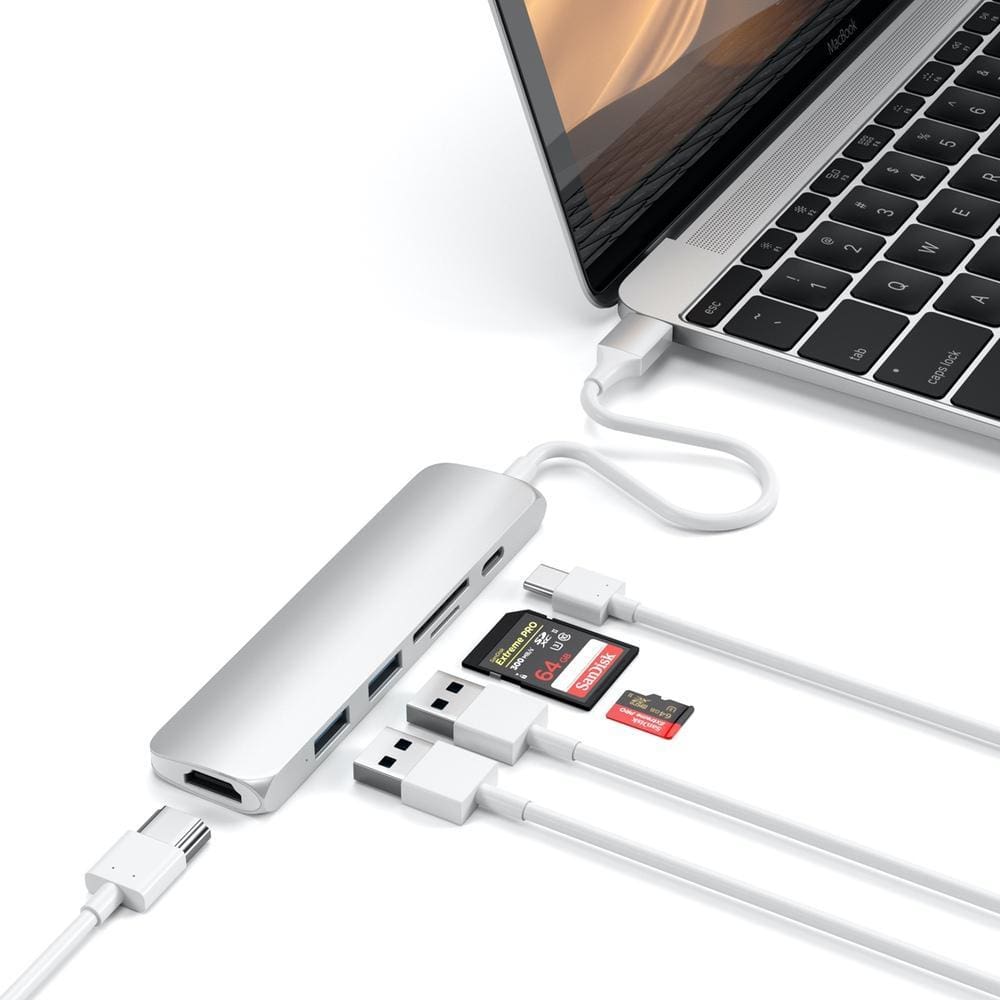 Satechi Slim USB-C MultiPort Adapter Version 2 (Silver) - Accessories