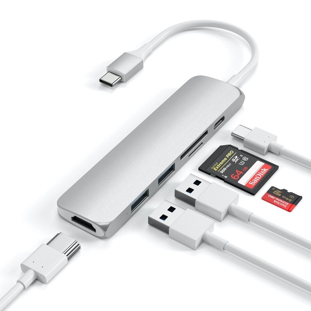 Satechi Slim USB-C MultiPort Adapter Version 2 (Silver) - Accessories