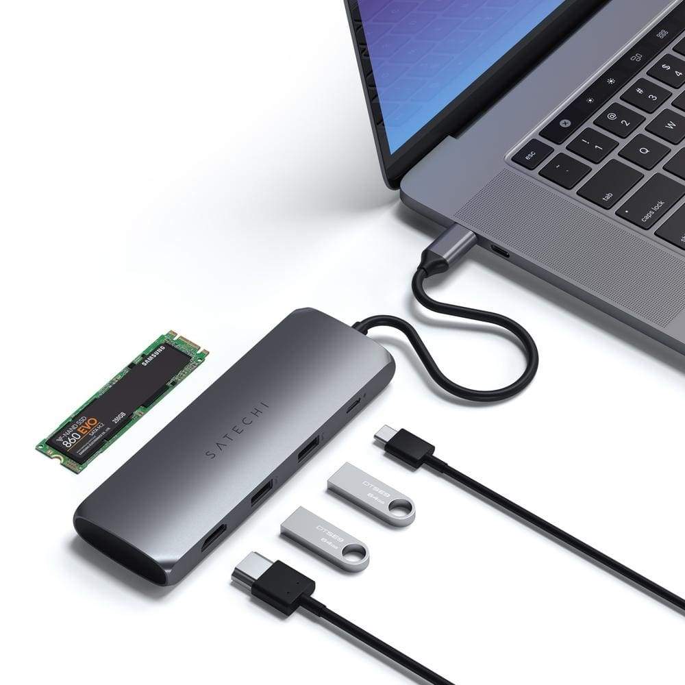 Satechi USB-C Hybrid Multiport Adapter with SSD Enclosure - Space Grey - Accessories