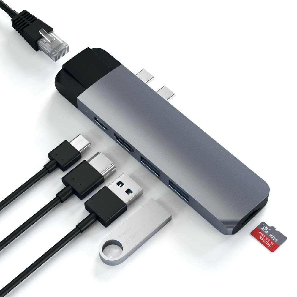 Satechi USB-C Pro Hub with Ethernet & 4K HDMI - Space Grey - Accessories