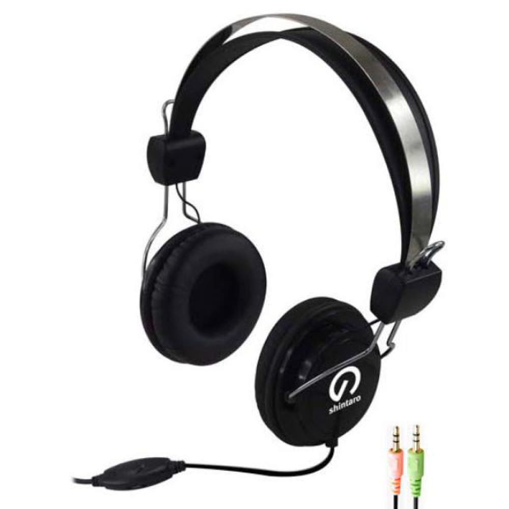Shintaro Headset with Microphone + 3.5mm USB Audio Adapter and 2 Microphone Jack Kit - Accessories