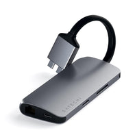 Thumbnail for Satechi USB-C Dual Multimedia Adapter - Space Grey