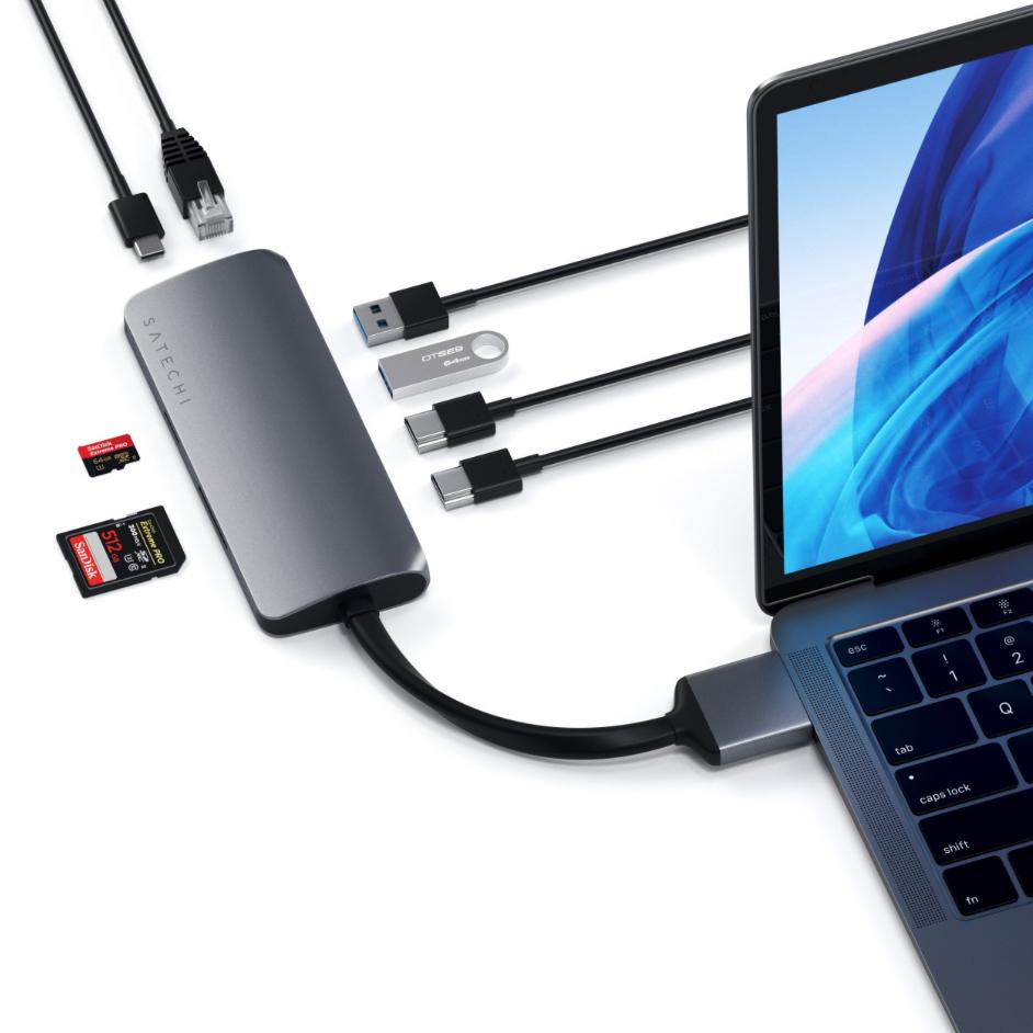 Satechi USB-C Dual Multimedia Adapter - Space Grey