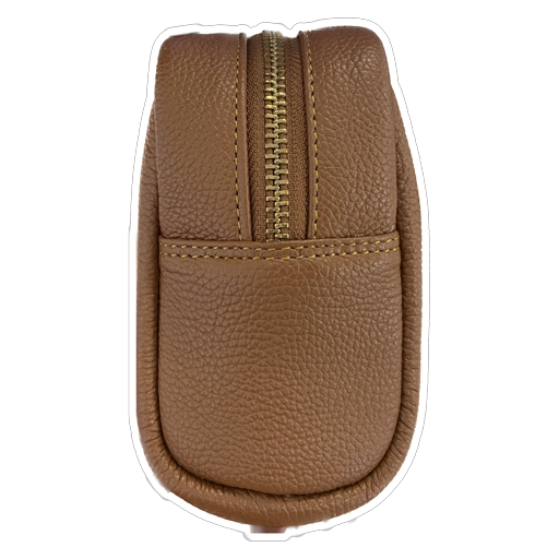 Leather United Vanity Bag - Tan/Brown (Genuine Leather)